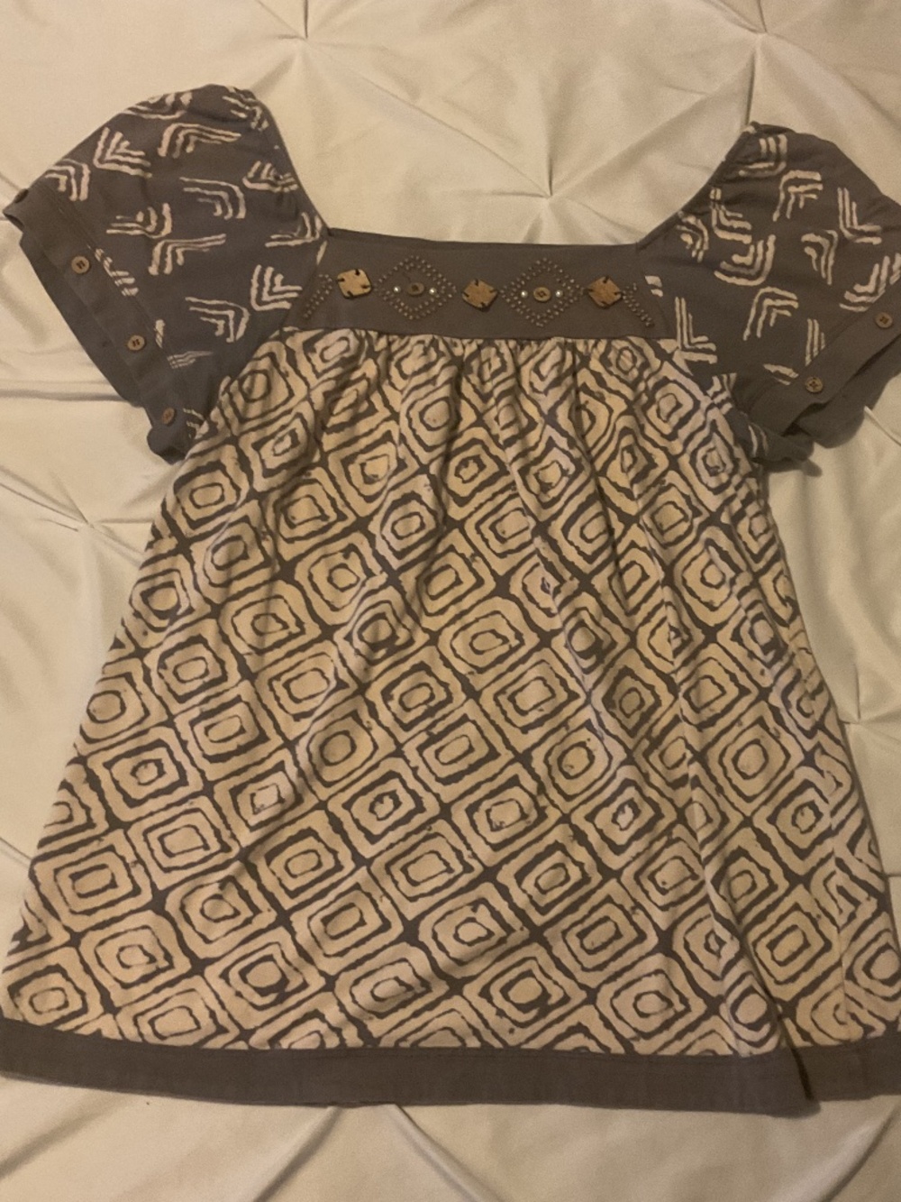 100 % cotton Ikat printed top